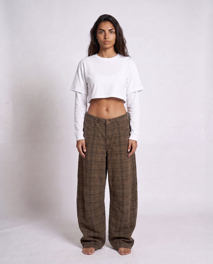 Pants- Circus Squares Brown