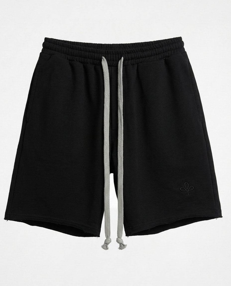 Short - Set Frayed Pocket Black