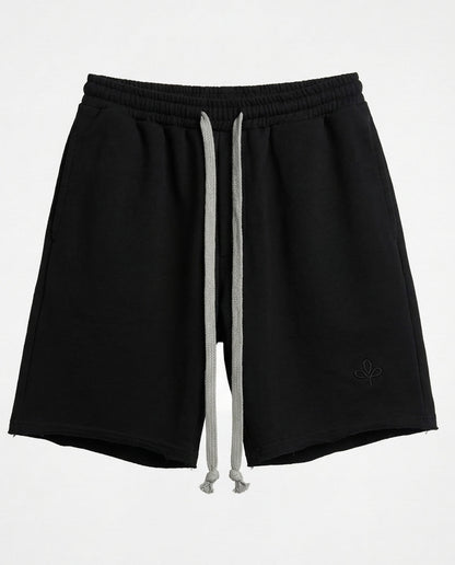Short - Set Frayed Pocket Black