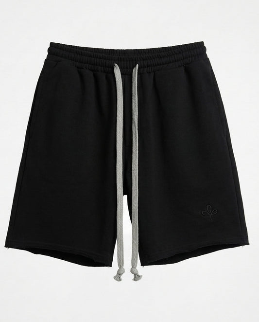 Short - Set Frayed Pocket Black
