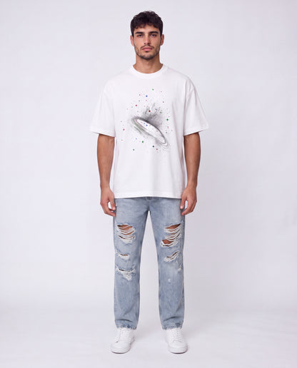 T-shirt- Oversize Space White