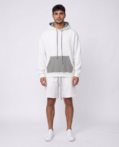 Short - Set Frayed Pocket White