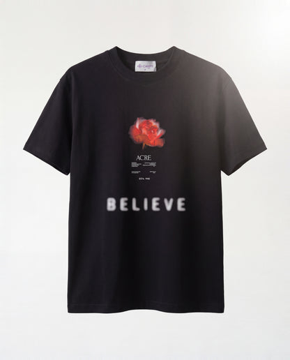 T-shirt- Oversize Flower Black