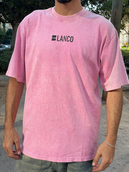 T-shirt -  Blanco pink Wash oversize