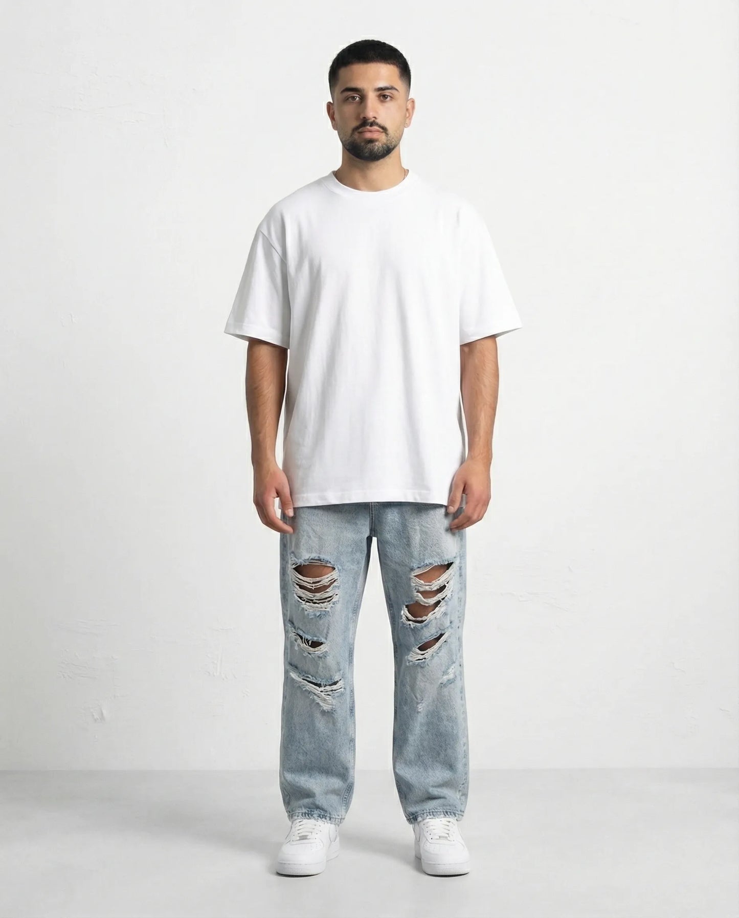 T-shirt Overlock Patch Back WHITE