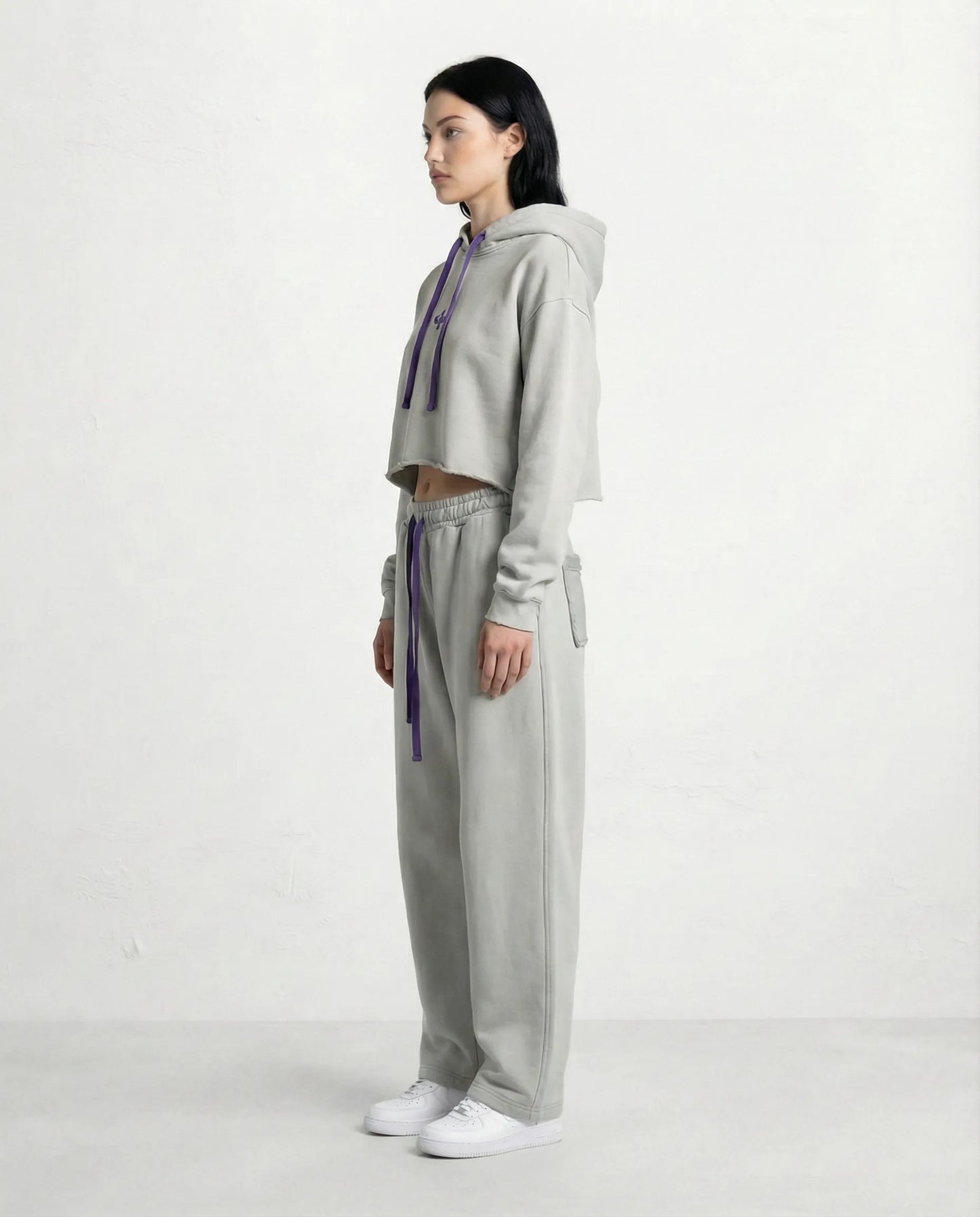 Sweatshirt - CAMPY LOGO STREETS CROP GRAY