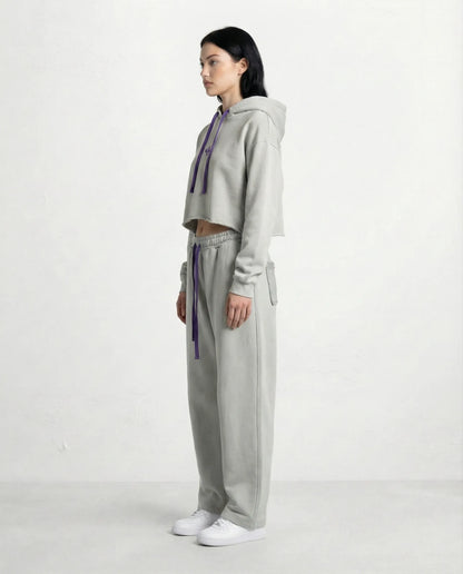 Sweatshirt - CAMPY LOGO STREETS CROP GRAY