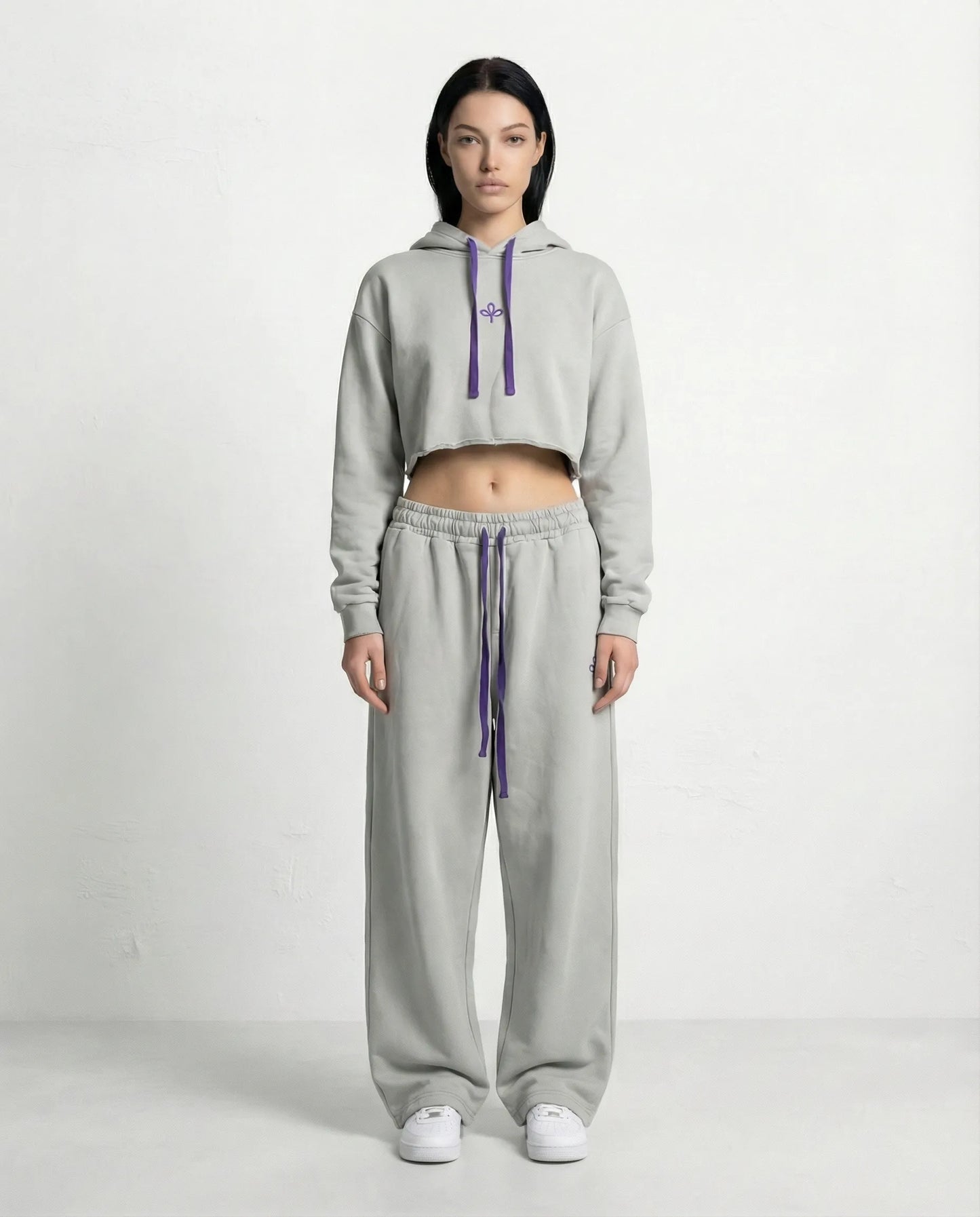 Sweatshirt - CAMPY LOGO STREETS CROP GRAY