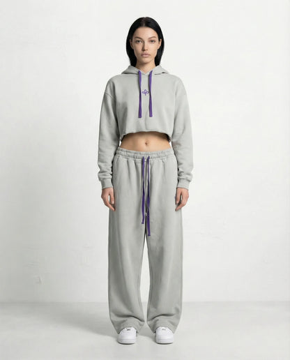 Sweatshirt - CAMPY LOGO STREETS CROP GRAY